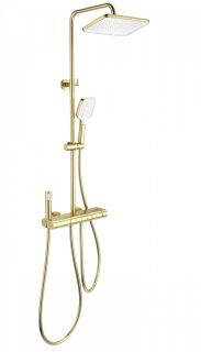 Душевая стойка Wonzon & Woghand Muse Legato WW-B4129-BG с термостатом брашированное золото